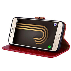 Wewoo Housse Étui rouge pour Sumsung Galaxy J5 2017 / J530 version européenne Business style huile cire texture horizontale en cuir flip avec porte-cartes et fentes cartes porte-monnaie pas cher