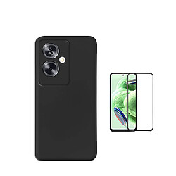 Kit de film en verre trempé de la couverture de 5D + couvercle de silicone liquide Phonecare pour Oppo A79 5G - le noir