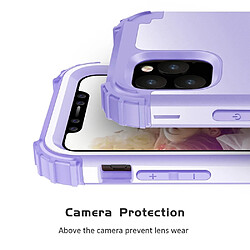 Wewoo Coque Rigide Pour iPhone 11 Pro PC + Silicone Protection anti-chute téléphone portable en trois parties Couverture mauve pas cher