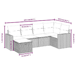 Avis Maison Chic Ensemble Tables et chaises d'extérieur 6pcs avec coussins,Salon de jardin gris résine tressée -GKD720720