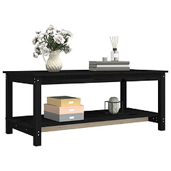 Avis vidaXL Table basse Noir 110x55x45 cm Bois massif de pin