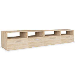 Maison Chic Meuble TV scandinave 2 pcs - Banc TV pour salon Aggloméré 95 x 35 x 36 cm Chêne -MN63528