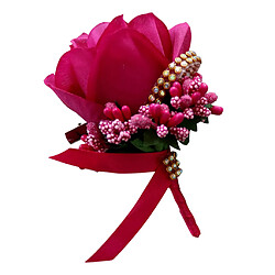 Acheter Stimulation Broche Fleur Rose Épingle De Mariage Corsage Épingle Rose Rouge