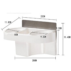 Universal Salle de bains polyvalente Stockage Sèche-cheveux Douche Douche Self-help Plastic Wall Stand Shampooing Riser |(blanche)