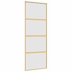 vidaXL Porte coulissante doré 76x205 cm verre ESG dépoli et aluminium