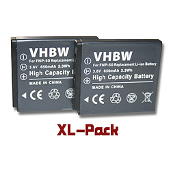 vhbw set de 2 batteries pour appareil photo FUJIFILM FinePix F600 EXR, F600EXR remplace Fuji NP-50, Kodak Klic-7004