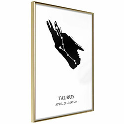 Paris Prix Affiche Murale Encadrée Zodiac Taurus I 20 x 30 cm Or