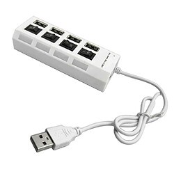 4 Ports USB 2.0 Multi Chargeur Hub + Adaptateur Haute Vitesse Interrupteur Marche / Arrêt PC Noir