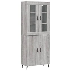 vidaXL Buffet haut Sonoma gris 69,5x34x180 cm Bois d'ingénierie