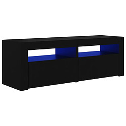 Maison Chic Meubles TV avec lumières LED - Banc TV pour salon noir 120x35x40 cm -MN12995