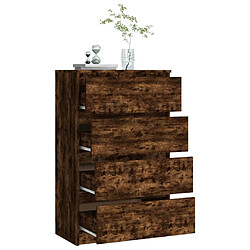 Maison Chic Commode Buffet - Meuble de rangement Chêne fumé 60x35x98,5 cm Bois d'ingénierie -GKD47076 pas cher