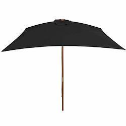 Avis Maison Chic Parasol Jardin | Parasol d'extérieur avec mat en bois Noir 200x300 cm - GKD43830