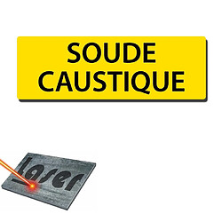 Mygoodprice Plaque gravée autocollante 30x10 cm ""Soude caustique"" fond jaune