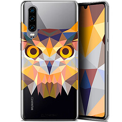 Caseink Coque Pour Huawei P30 (6.1 ) [Gel HD Polygon Series Animal - Souple - Ultra Fin - Imprimé en France] Hibou