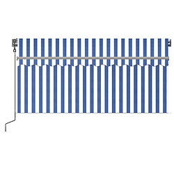 Avis Maison Chic Store banne | Auvent rétractable de porte | Marquise Brise-soleil automatique avec store 3x2,5 m Bleu et blanc -GKD60062