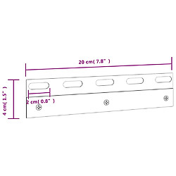 vidaXL Plaques de connexion 6 pcs argenté 20 cm acier inoxydable pas cher