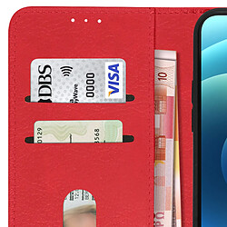 Avizar Étui pour Apple iPhone 12 Mini Clapet Portefeuille Fonction Support Vidéo Rouge pas cher