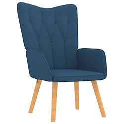 Acheter vidaXL Chaise de relaxation avec tabouret Bleu Tissu