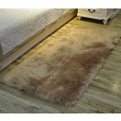 Acheter tapis en peau de mouton artificielle moelleux tapis de sol à la maison siège moelleux coussin marron