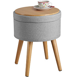 Acheter Helloshop26 Tabouret siège pouf avec coffre de rangement table basse gris 08_0000311