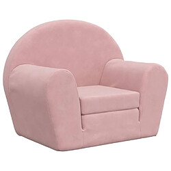 vidaXL Canapé-lit pour enfants rose peluche douce