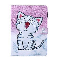 Etui en PU avec porte-carte chat mignon pour votre Apple iPad 10.2 (2019)/Air 10.5 pouces (2019)/Pro 10.5 pouces (2017)