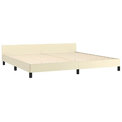 Avis vidaXL Cadre de lit avec tête de lit sans matelas crème 200x200 cm