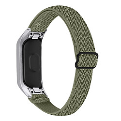 Bracelet en nylon élastique réglable tressée olive verte pour votre Samsung Galaxy Fit-e R375