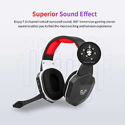 Avis Universal Casque de jeu sans fil Virtual 7.1 PC Gamer avec microphone amovible autour du casque de son