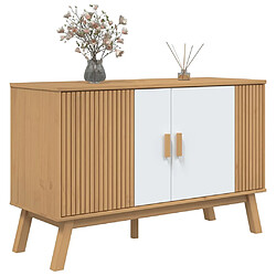 Acheter vidaXL Buffet OLDEN blanc et marron 114x43x73,5 cm bois massif de pin