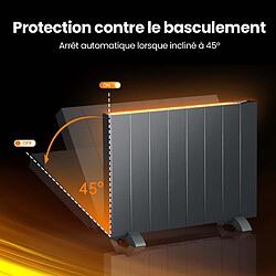 EMKE Radiateur électrique fixe 1500W avec écran LCD, minuterie hebdomadaire, application de la télécommande, Radiateur sur pied ou mural anthracite pas cher