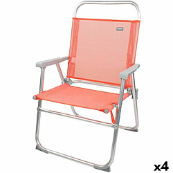 Chaise Pliante Aktive Flamingo Corail 48 x 88 x 50 cm (4 Unités)