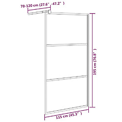 vidaXL Paroi de douche 115x195 cm Verre ESG dépoli Noir pas cher