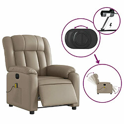 Maison Chic Fauteuil Relax pour salon, Fauteuil de massage inclinable électrique cappuccino similicuir -GKD16925 pas cher