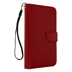 Avizar Etui Smartphone 5,0 à 5,3'' Portefeuille Mutirangements Caméra Slide bordeaux