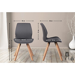 Decoshop26 Lot de 2 chaises de salle à manger en synthétique gris style scandinave pieds bois CDS101137