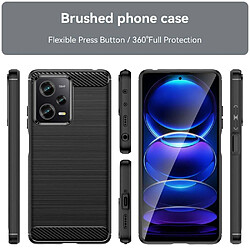 Htdmobiles Coque pour Xiaomi Poco X5 Pro 5G / Redmi Note 12 Pro 5G - housse etui silicone gel carbone + verre trempe - NOIR