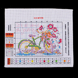 Acheter Motif De Voyage De Bicyclette Estampé Kit Point De Croix DIY Couture 11CT 26x21cm