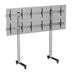 Kimex Support sur pieds pour 6 écrans TV 50''-55'' - Hauteur 240 cm - A roulettes