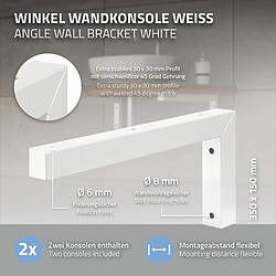 Avis ML-Design Set 2x Consoles Murale en Forme de L, 350x150x30 mm, Blanc, Acier, Design Flottant Équerre, Supports d'Étagère en Angle pour Lavabo/Table pour Salle de Bain/Salon, Matériel de Montage Inclus