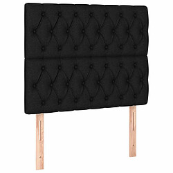 Maison Chic Lot de 2 Têtes de lit design pour chambre - Décoration de lit Noir 100x7x78/88 cm Tissu -MN16847