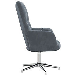 Avis vidaXL Chaise de relaxation Gris foncé Velours