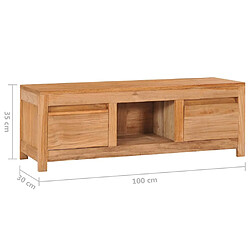 vidaXL Meuble TV 100x30x35 cm bois de teck massif pas cher