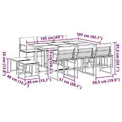 vidaXL Ensemble à manger de jardin avec coussins 11pcs blanc textilène pas cher