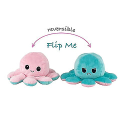 Universal Octopus réversible Plushie Double facette Doll Show Mood Typink Turquoise