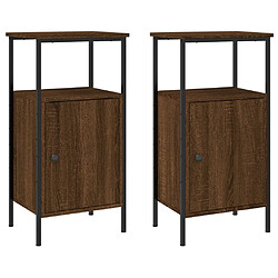 vidaXL Tables de chevet 2 pcs chêne marron 41x31x80 cm bois ingénierie