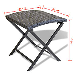 Acheter vidaXL Tabouret pliable Résine tressée Noir