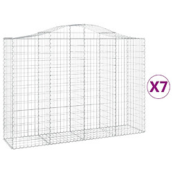 vidaXL Paniers à gabions arqués 7 pcs