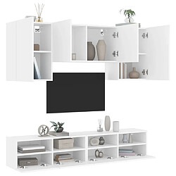 vidaXL Unités murales TV 5 pcs blanc bois d'ingénierie