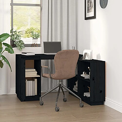 Avis Maison Chic Bureau,Table de travail pour chambre Noir 110x50x75 cm Bois massif de pin -GKD78183